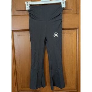Girls' Converse High Rise Wide Fold Over Waistband Leggings Dark Matter Size 4